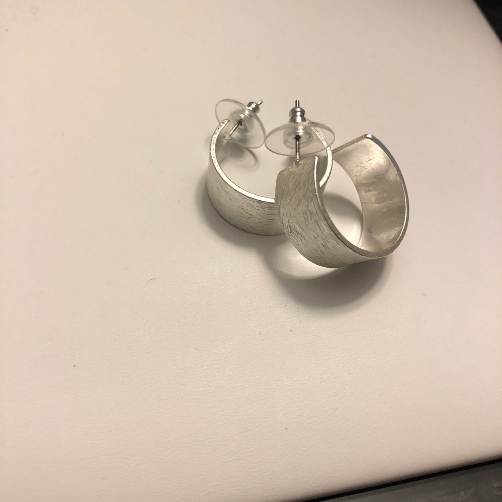 Silver matte hoops